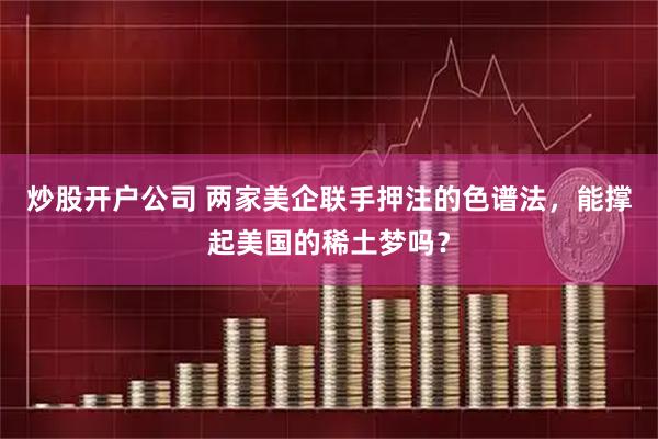 炒股开户公司 两家美企联手押注的色谱法，能撑起美国的稀土梦吗？
