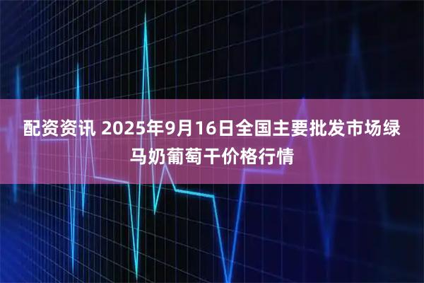 配资资讯 2025年9月16日全国主要批发市场绿马奶葡萄干价格行情